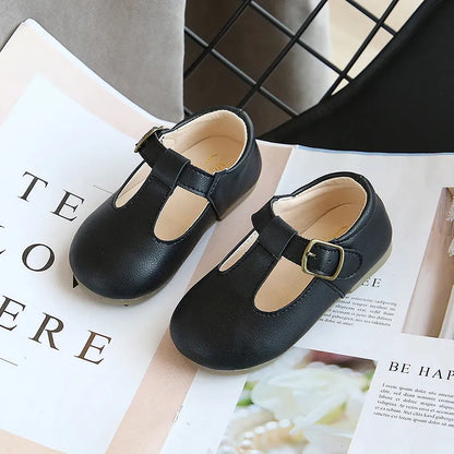 Spring Autumn T Strap Leather Shoes