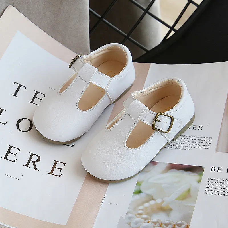 Spring Autumn T Strap Leather Shoes