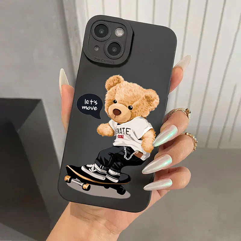 Teddy Bear Couple Cartoon Phone Case
