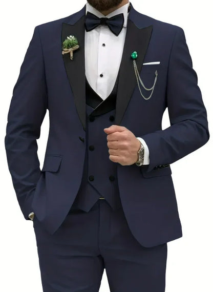 Casual Three-Piece Business Suit for Men
