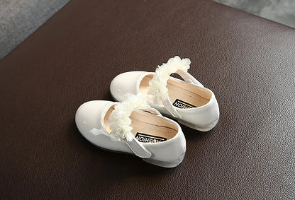 Toddler Infant Lace Crystal Bright Princess Leather shoes

