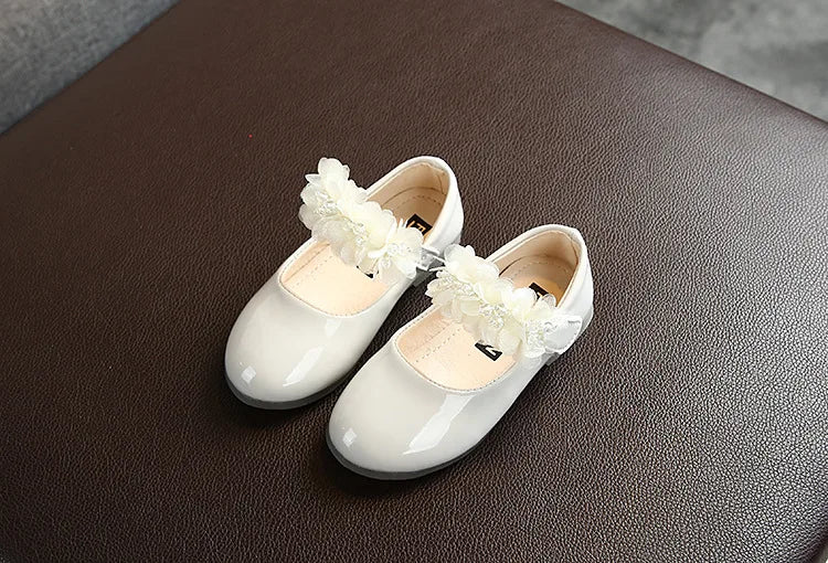 Toddler Infant Lace Crystal Bright Princess Leather shoes
