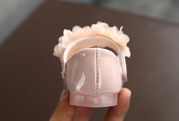 Toddler Infant Lace Crystal Bright Princess Leather shoes
