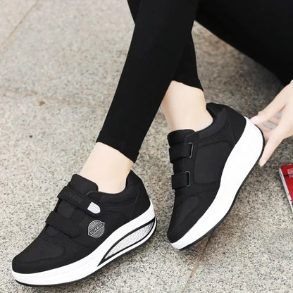 Women Wedge Platform Toning Fitness Sneakers