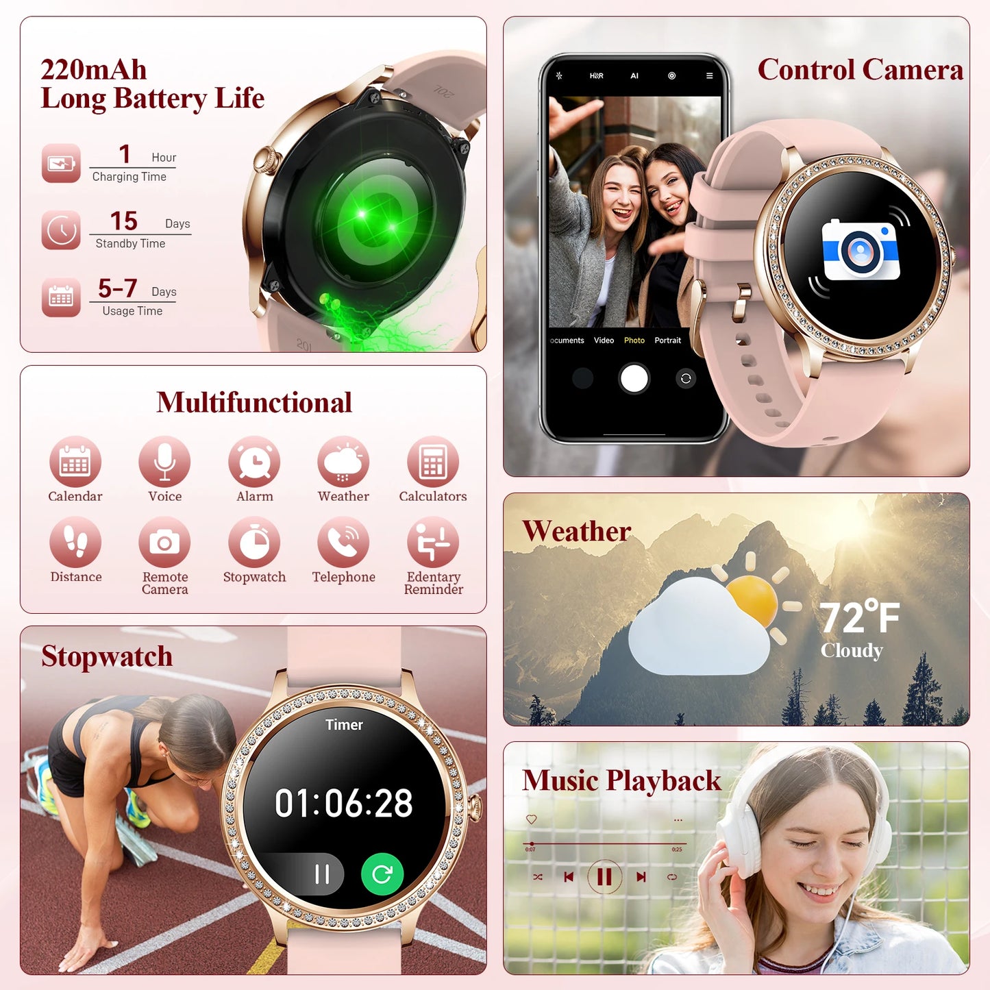 Touchscreen Fitness Smart Watch Heart Rate

