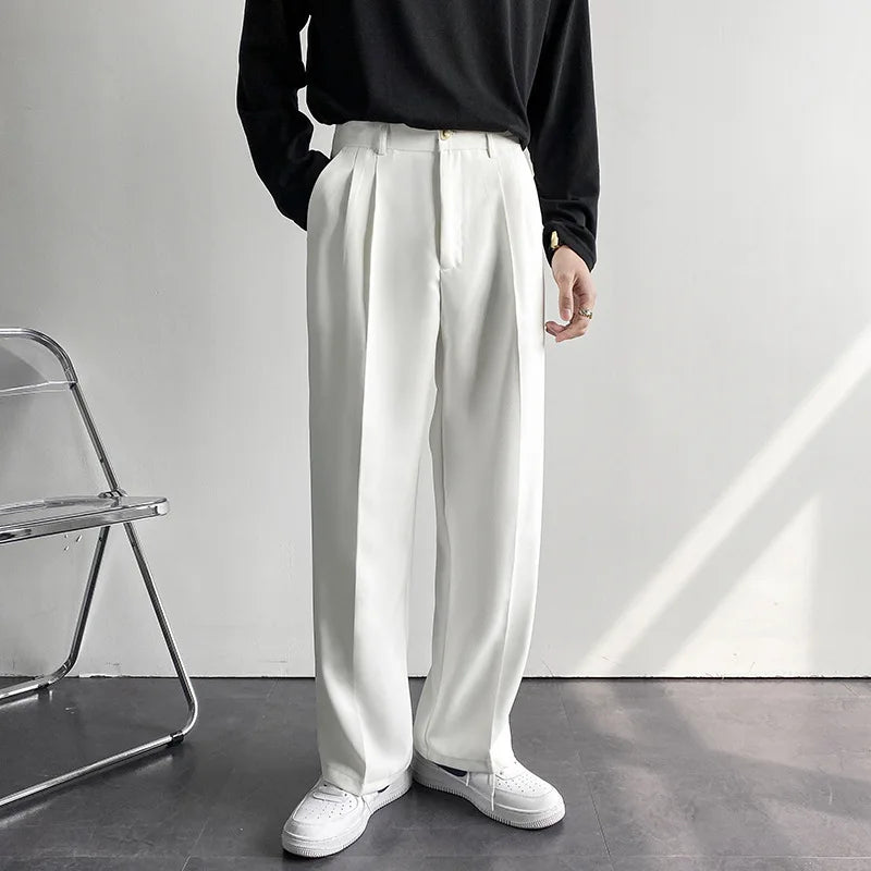 Trendy Korean Business Casual Wide-Leg Pants

