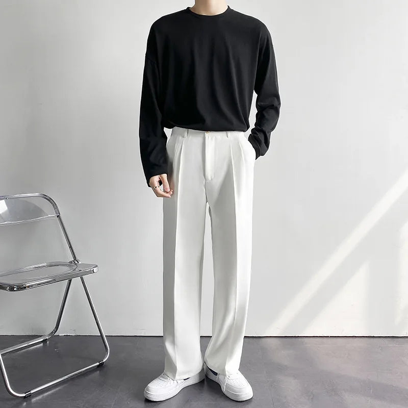 Trendy Korean Business Casual Wide-Leg Pants
