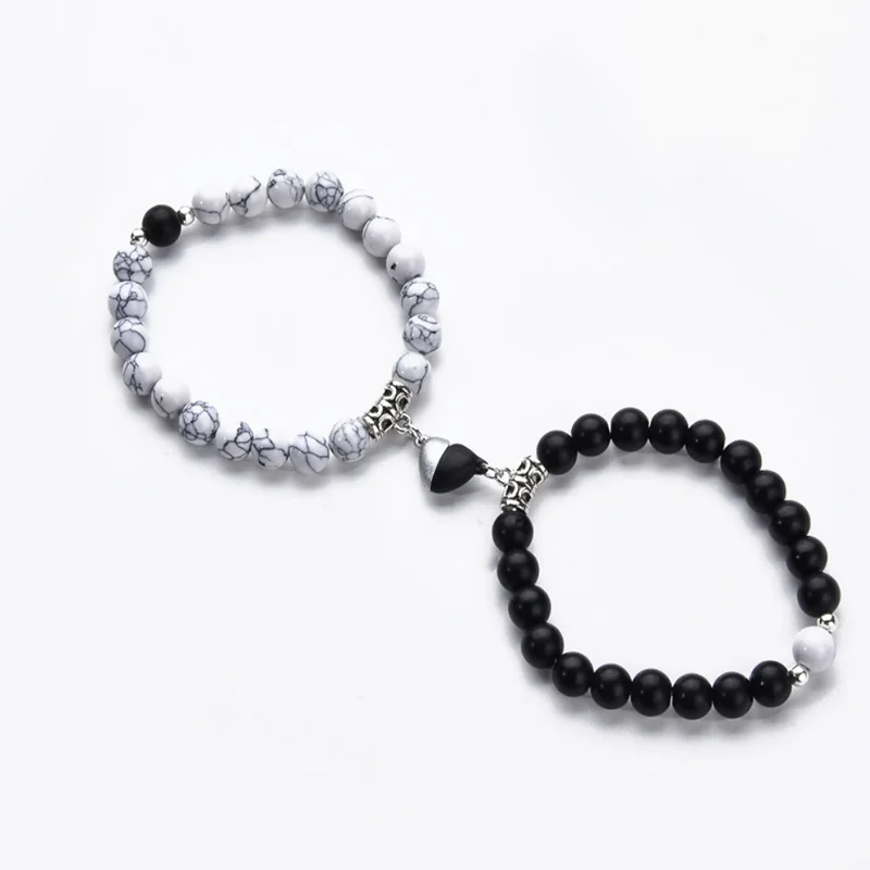 Turquoise Beaded Heart Magnetic Bracelets