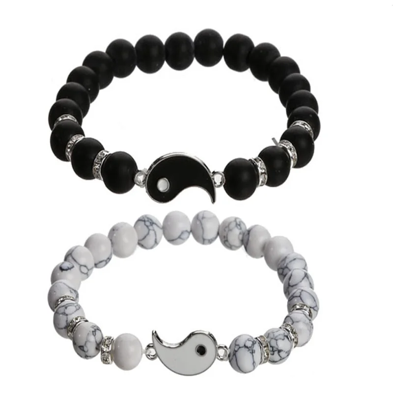 Turquoise Beaded Heart Magnetic Bracelets