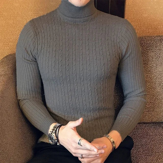 Slim Fit High Neck Turtleneck Sweater
