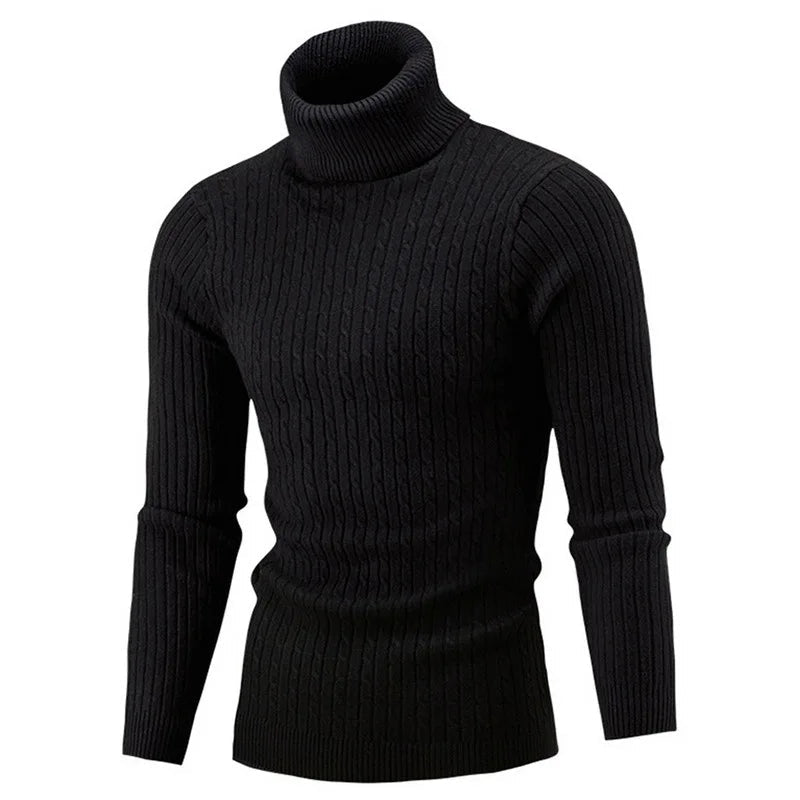 Black Turtleneck Cashmere Sweater
