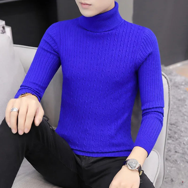 Korean Slim Solid Color Turtleneck
