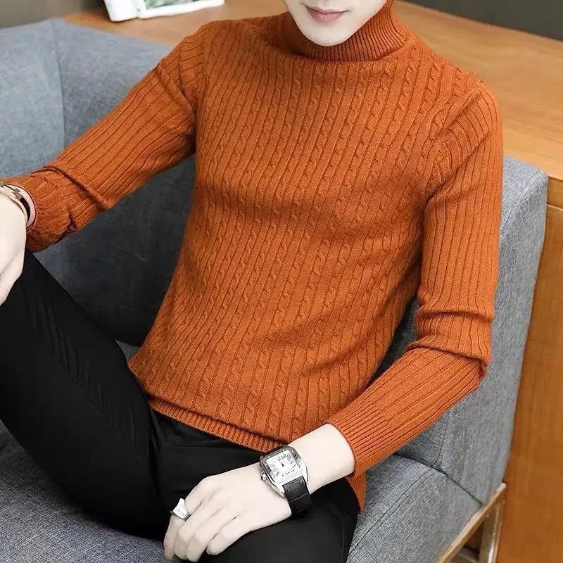Korean Slim Solid Color Turtleneck
