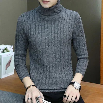 Korean Slim Solid Color Turtleneck
