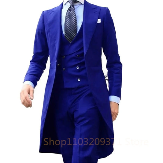 Royal Blue 3-Piece Tuxedo Suit for Men
