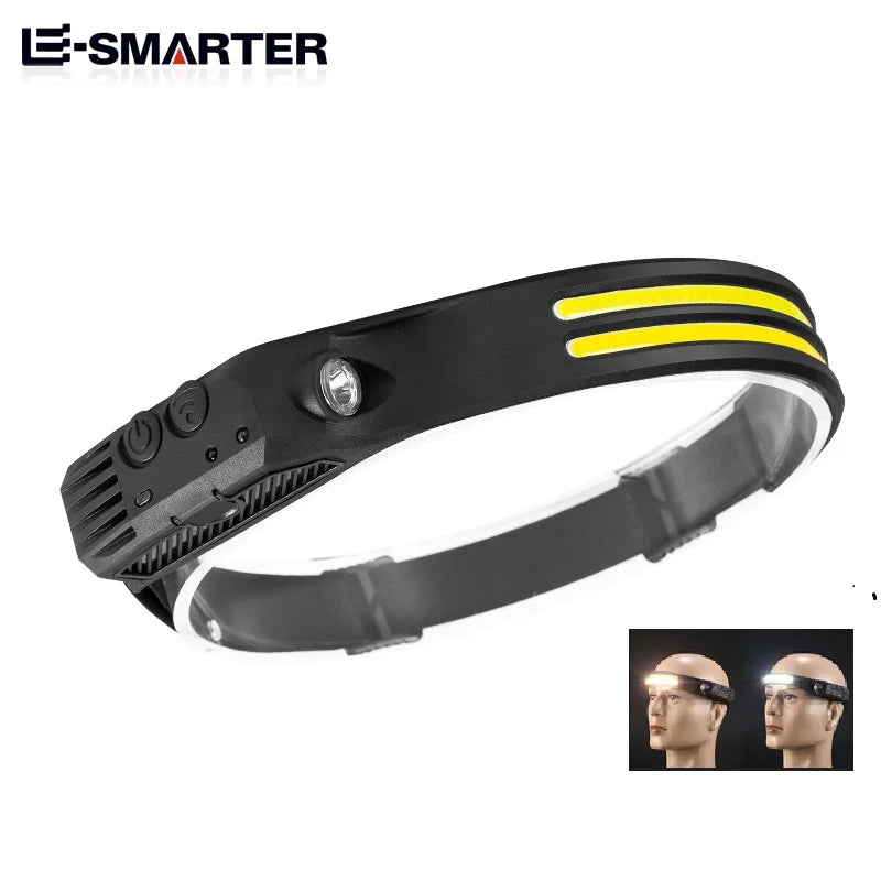 USB Rechargeable Sensor Headlamp with 5 Lighting Modes
