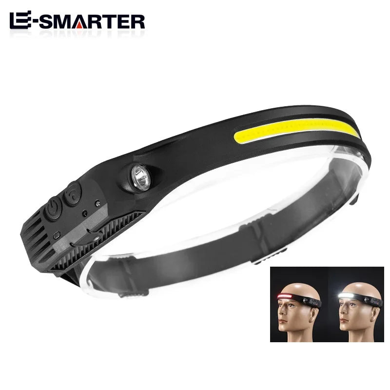 USB Rechargeable Sensor Headlamp with 5 Lighting Modes
