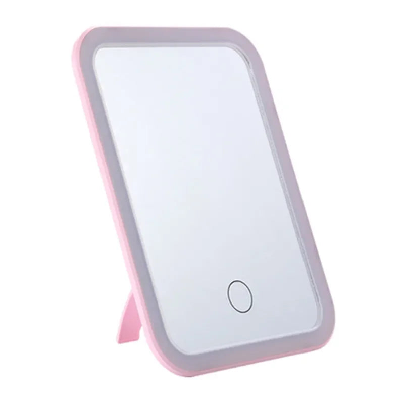 USB Rechargeable TouchScreen Lighted Travel Makeup Mirror
