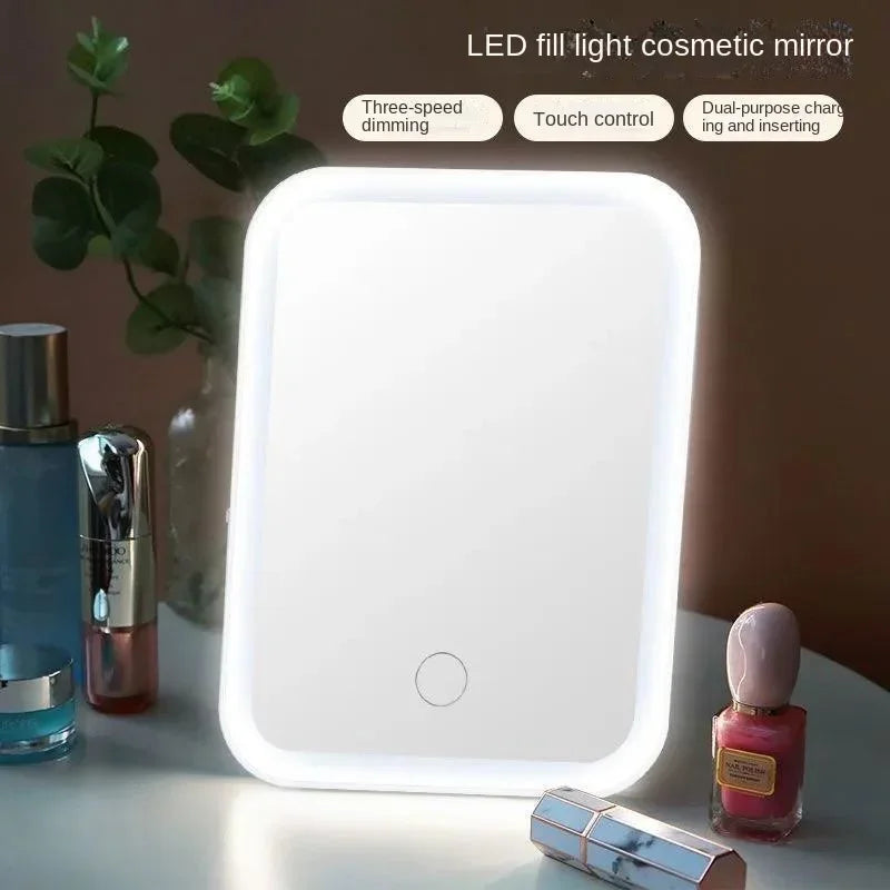 USB Rechargeable Touch Screen Lighted Travel Makeup Mirror