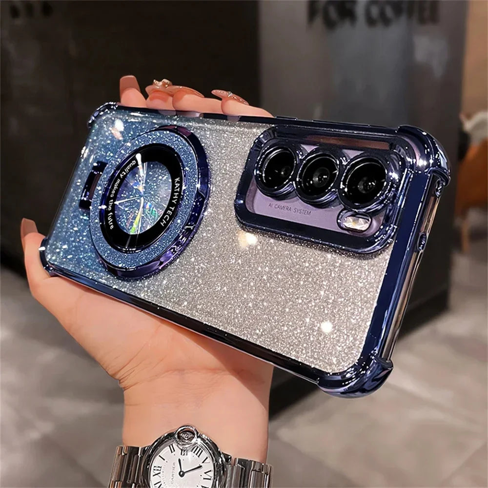 Ultra Magnetic Stand Gradient Glitter Phone Case