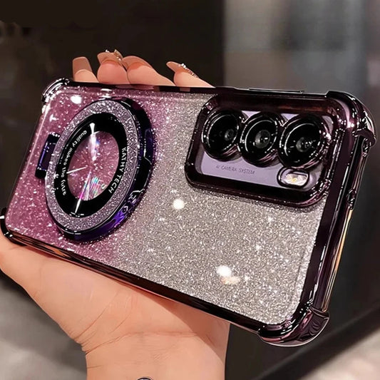 Ultra Magnetic Stand Gradient Soft Glitter Phone Case