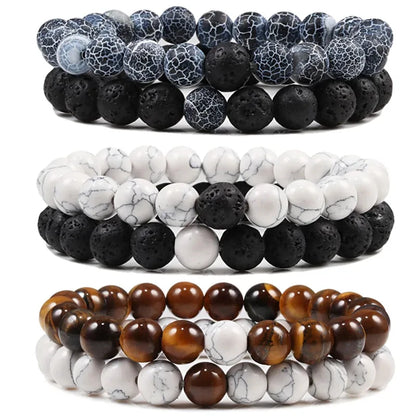 Unisex Colorful Natural Stone Beaded Bracelets