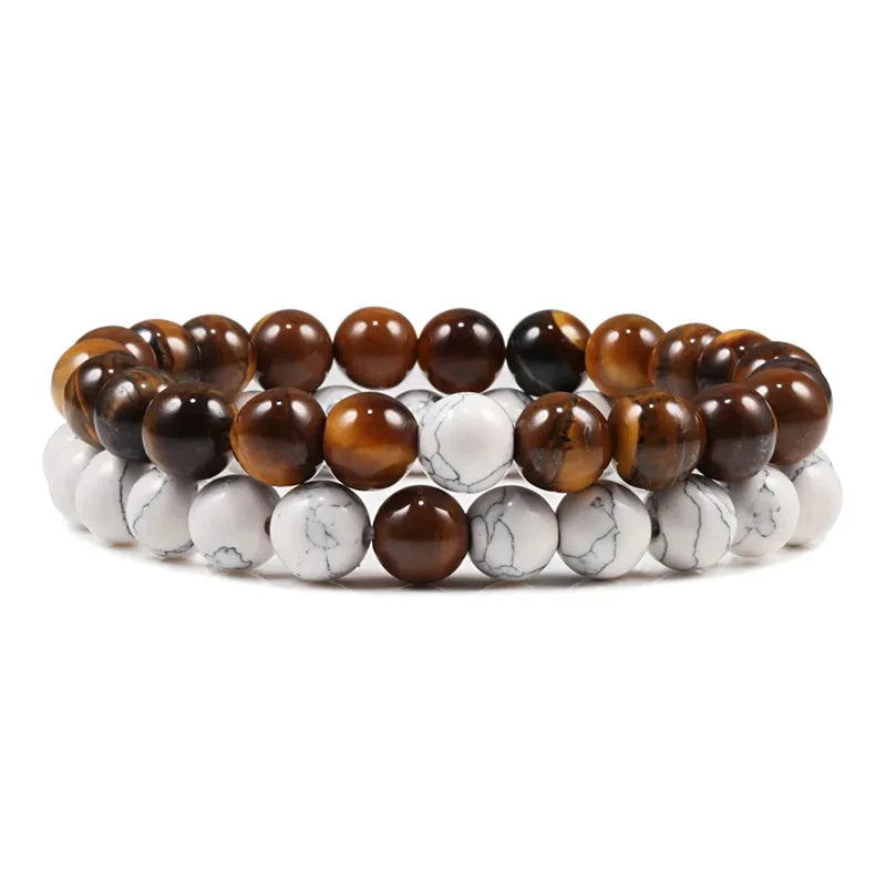 Unisex Colorful Natural Stone Beaded Bracelets