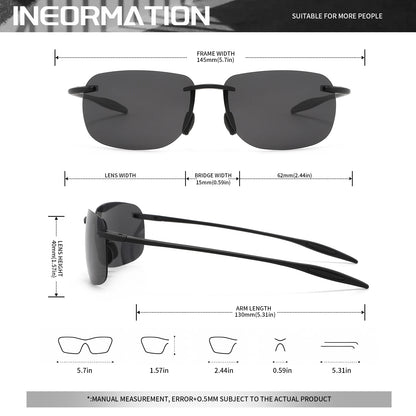 Unisex Flexible Frameless Polarized Aviator Sunglasses