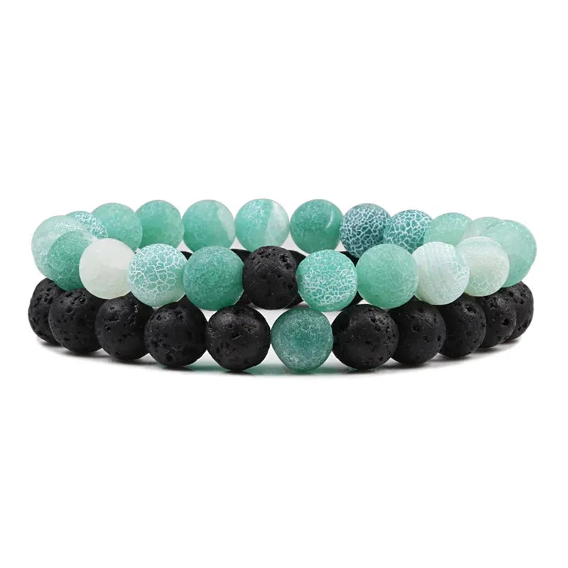 Unisex Colorful Natural Stone Beaded Bracelets