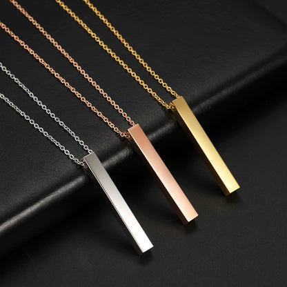 Unisex Pendant Choker Chain Vertical Bar Necklaces