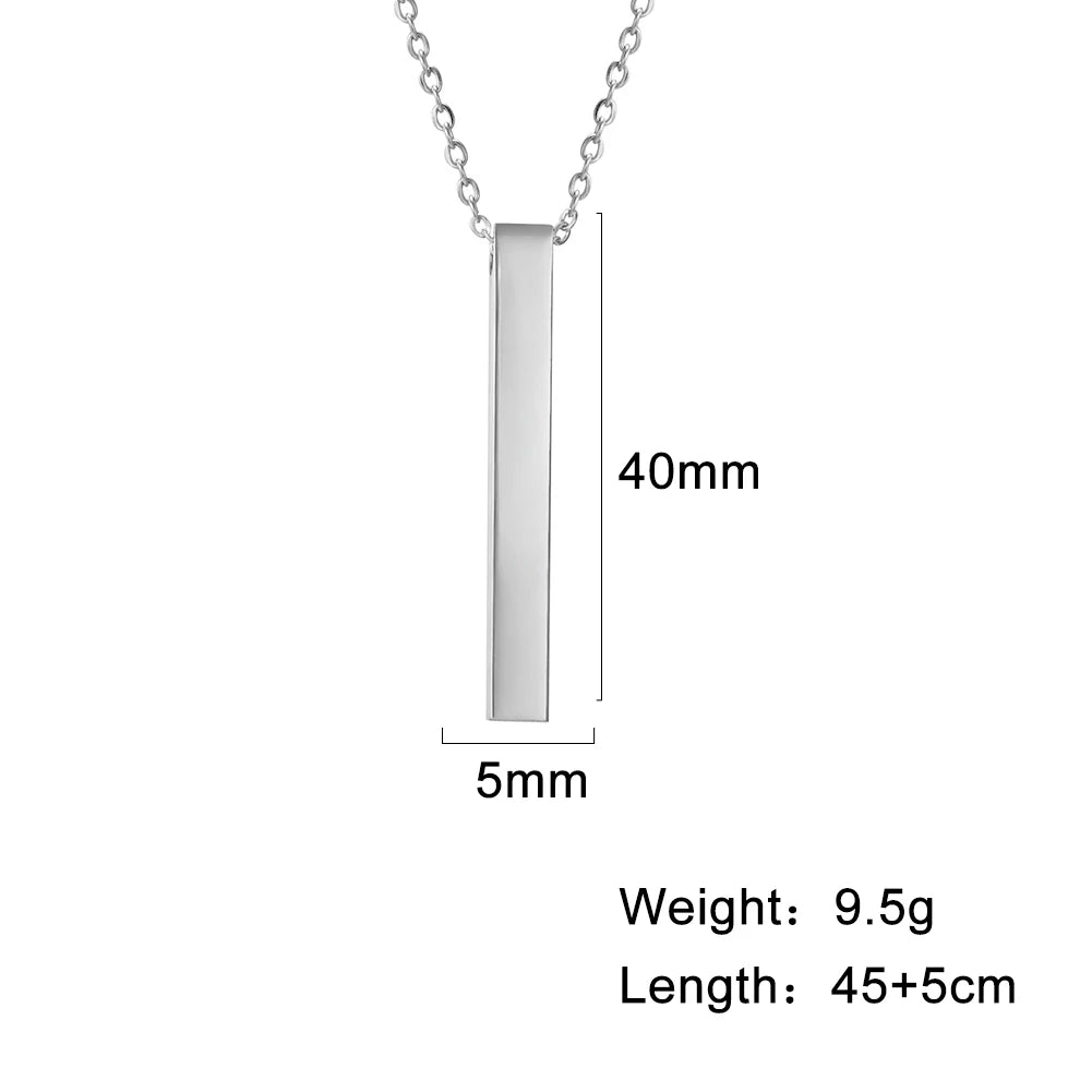 Unisex Pendant Choker Chain Vertical Bar Necklaces