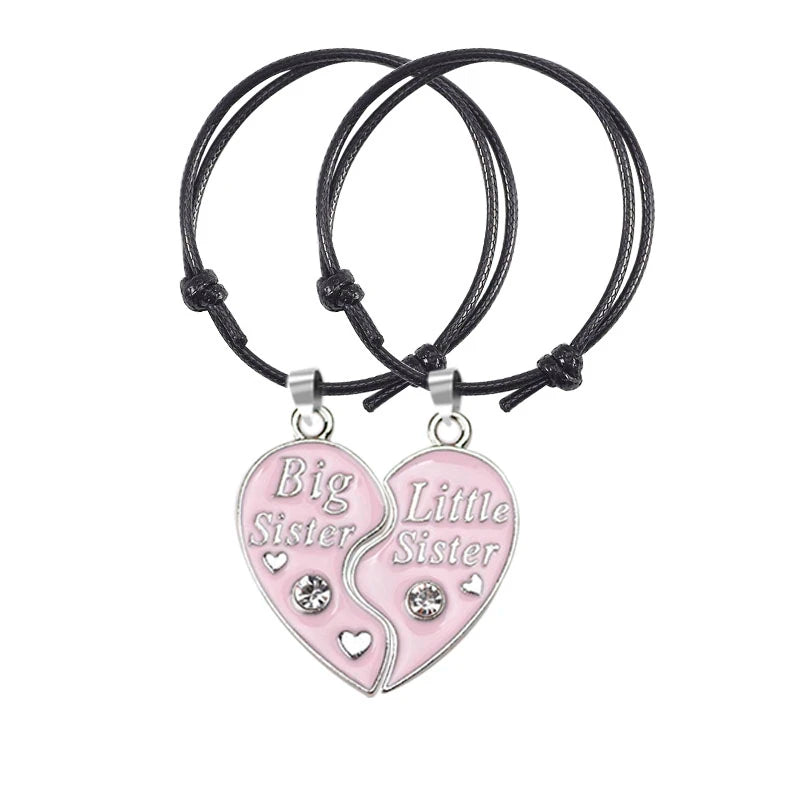 Unisex Pendant Leather Rope Love Heart Bracelet