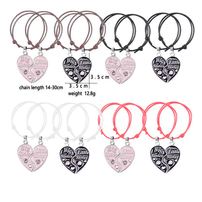Unisex Pendant Leather Rope Love Heart Bracelets