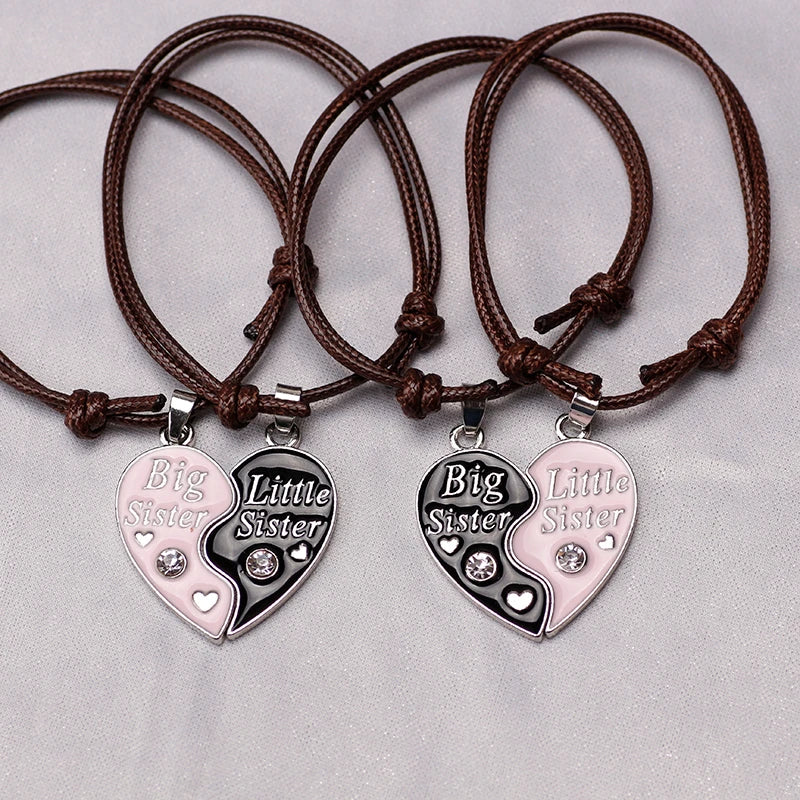 Unisex Pendant Leather Rope Love Heart Bracelets
