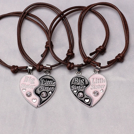 Unisex Pendant Leather Rope Love Heart Bracelets
