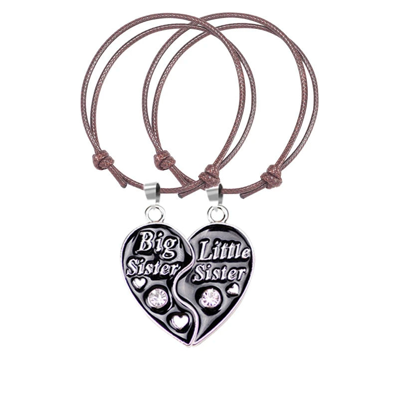 Unisex Pendant Leather Rope Love Heart Bracelet