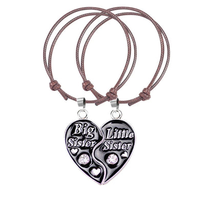 Unisex Pendant Leather Rope Love Heart Bracelet