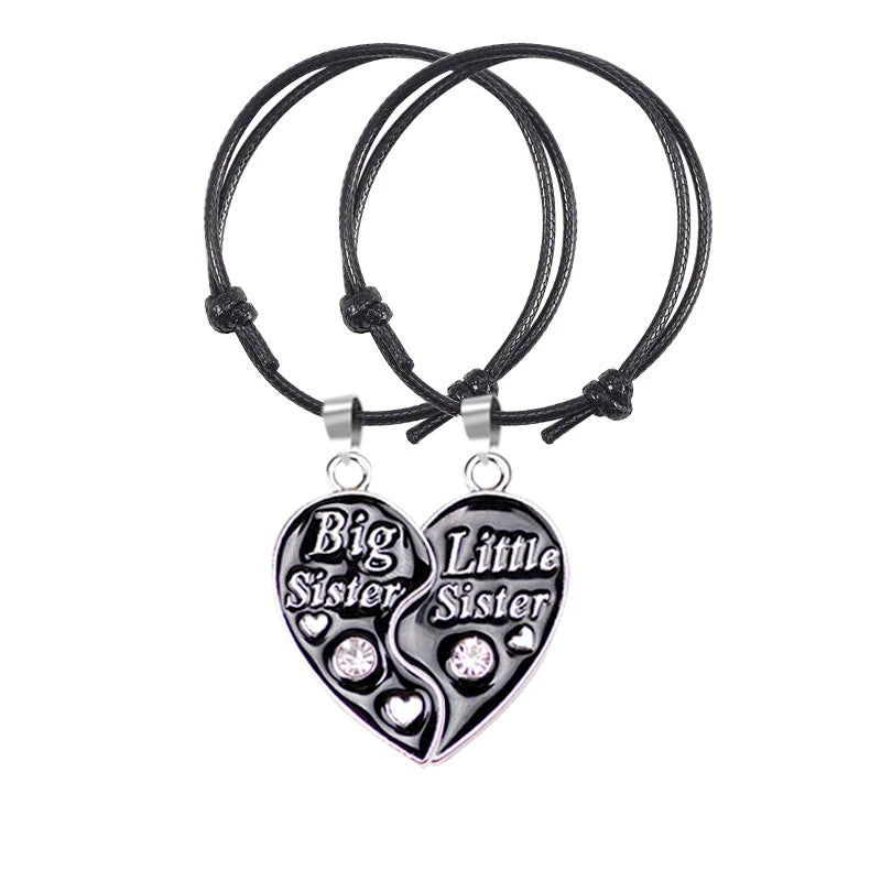 Unisex Pendant Leather Rope Love Heart Bracelets