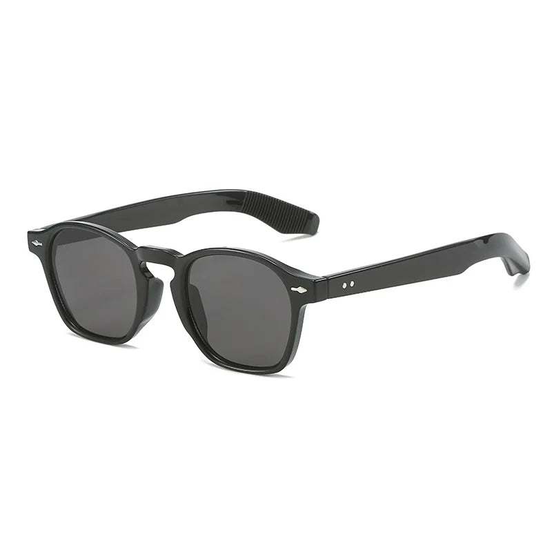 Unisex Small Rivets Retro Round Sunglasses