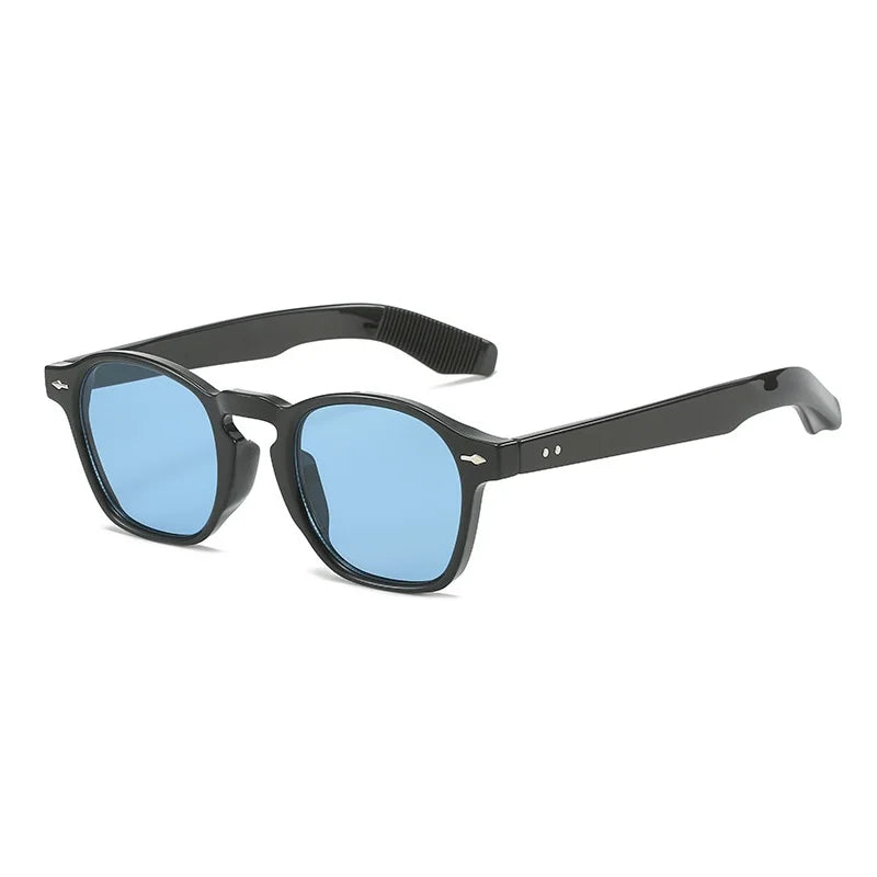 Unisex Small Rivets Retro Round Sunglasses