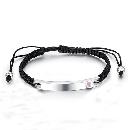 Unisex Stainless Steel Engraved Customized Couple Bracelets
