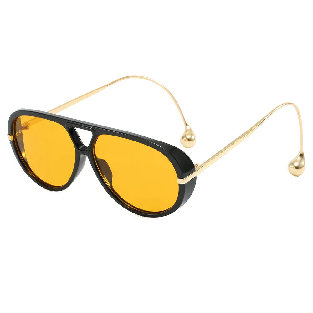 Unisex Vintage Double Bridge Designer Oversized Sunglasses