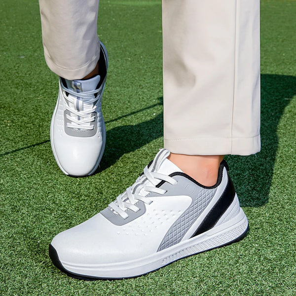 Professional Waterproof Leather Golf Shoes Front View
