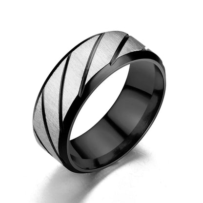 Unisex Wave Pattern Wedding Stainless Steel Couple Rings