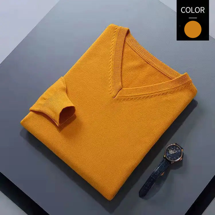 Classic V-Neck Cashmere Blend Pullover
