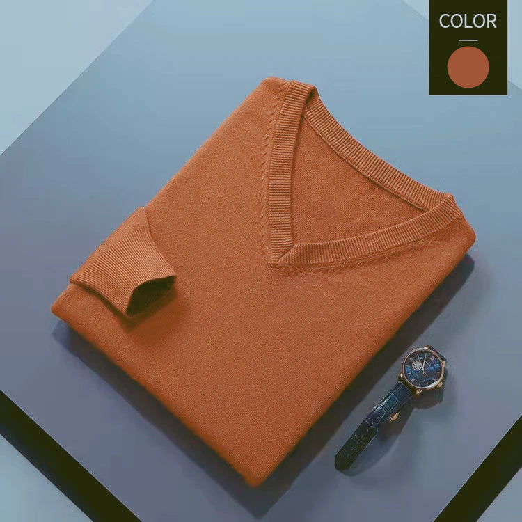 Classic V-Neck Cashmere Blend Pullover
