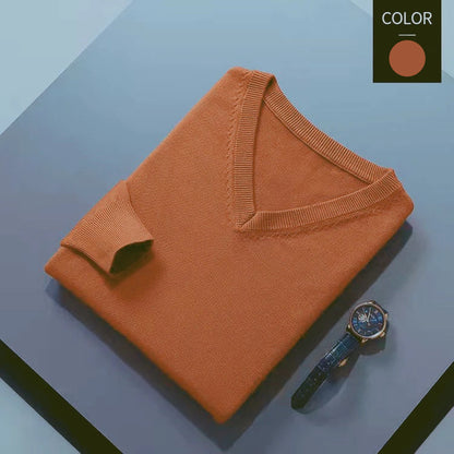 Classic V-Neck Cashmere Blend Pullover
