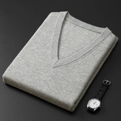 Classic V-Neck Cashmere Blend Pullover
