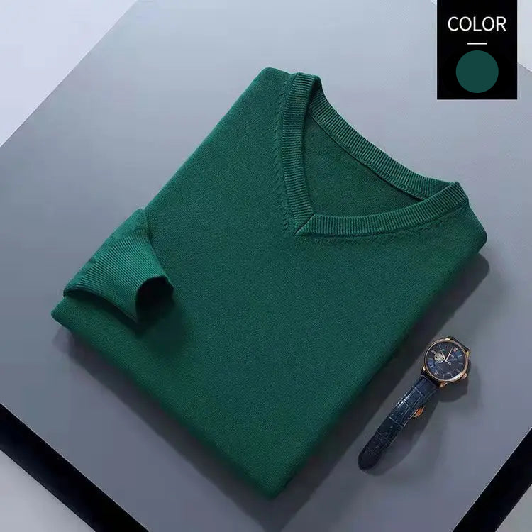 Classic V-Neck Cashmere Blend Pullover
