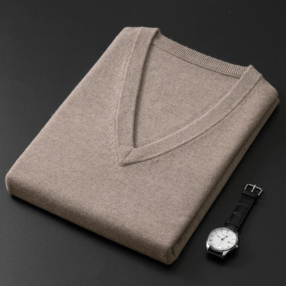 Classic V-Neck Cashmere Blend Pullover

